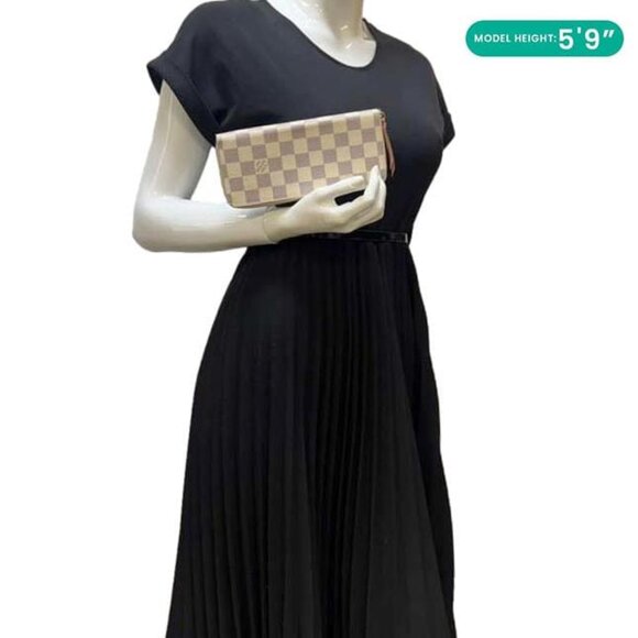 Louis Vuitton  Clemence Damier Azur Wallet Rose Ballerine - Picture 2 of 12